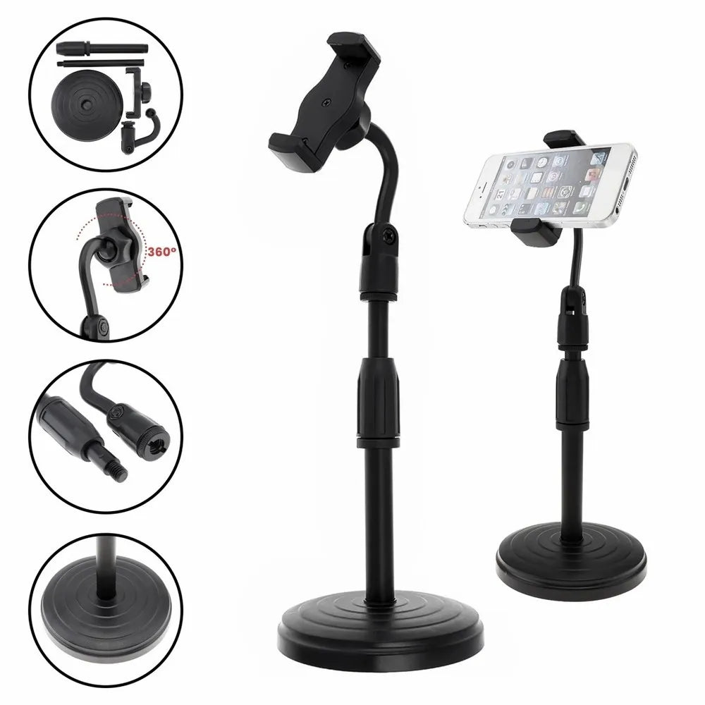 Suporte de celular de mesa em diferentes ângulos de ajuste