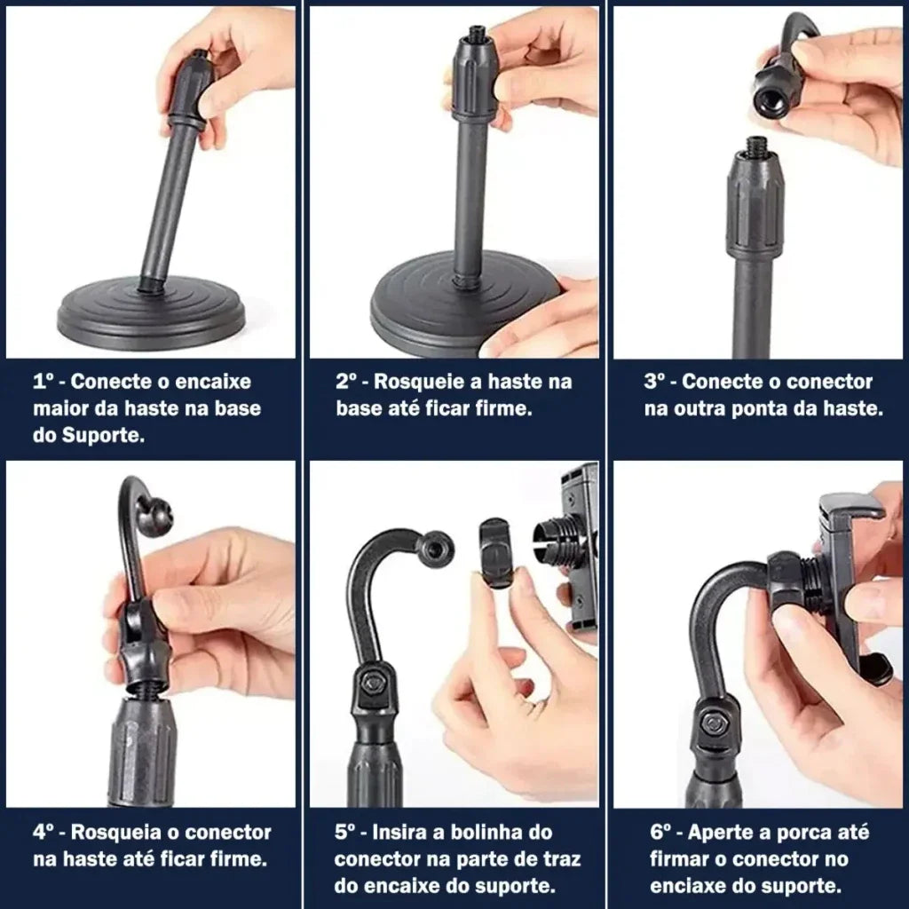 Suporte de celular de mesa com a base antiderrapante
