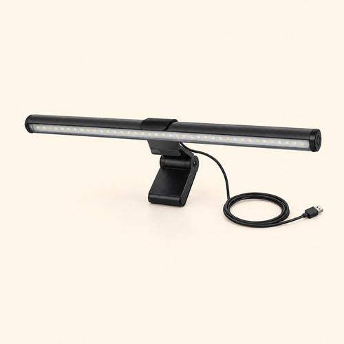 Barra de luz para monitor preta com clipe e cabo USB